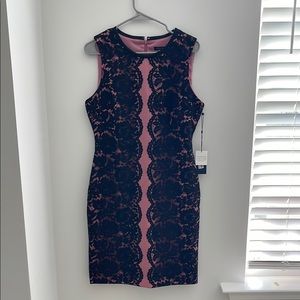 Tommy Hilfiger Dress New w Tags! Size 10 Elegant Pink and Black Lace Dress
